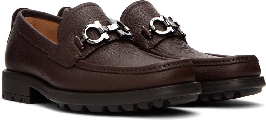Salvatore Ferragamo Brown David Loafers - Picture 2