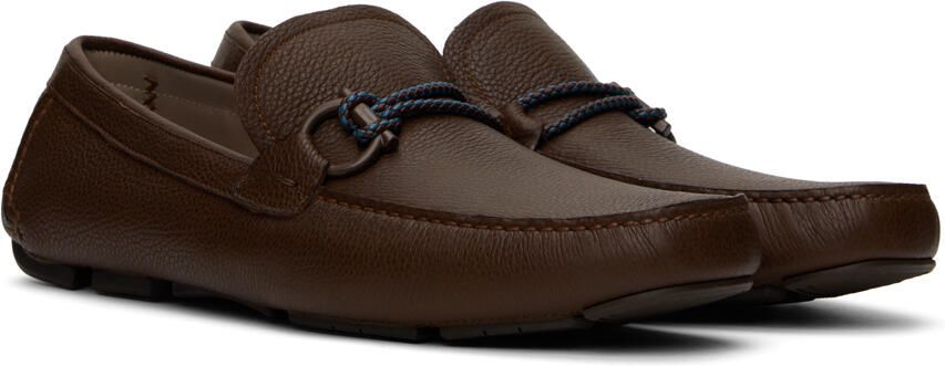 Salvatore Ferragamo Brown Front 4 Loafers - Picture 2