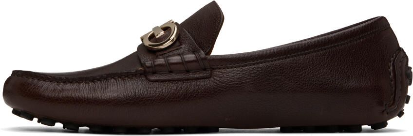 Ferragamo Brown Driver Slippers - Picture 4