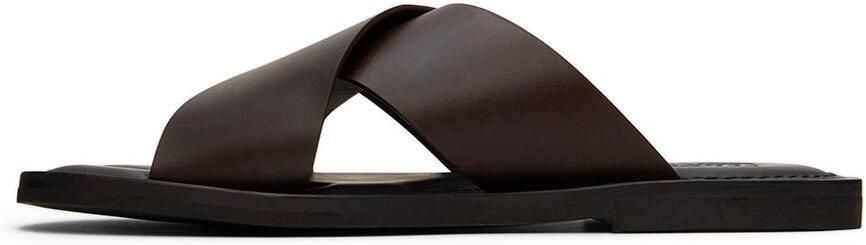 Salvatore Ferragamo Brown Logan Sandals - Picture 4