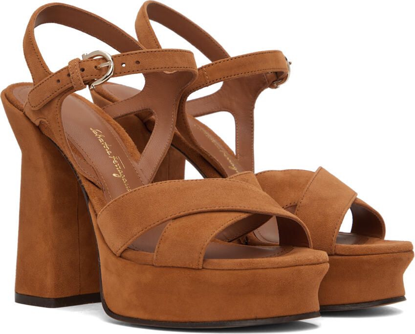 Ferragamo Brown Platform Sandals - Picture 3