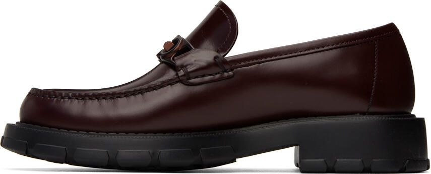 Salvatore Ferragamo Burgundy Gancini Loafers - Picture 3