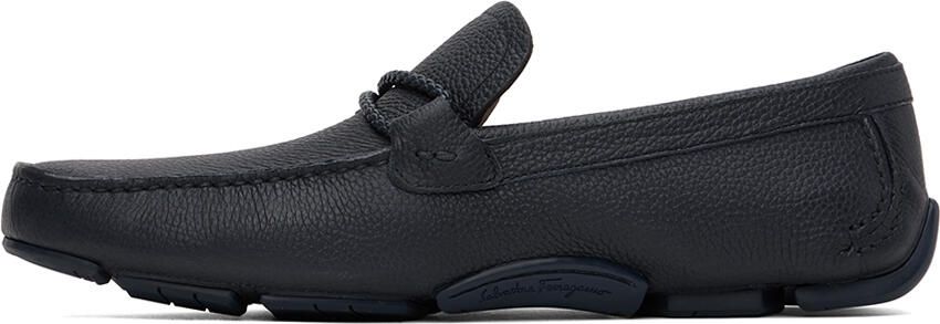 Salvatore Ferragamo Navy Driver Loafer - Picture 5