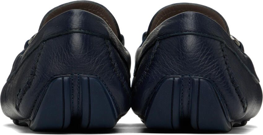 Ferragamo Navy Gancini Loafers - Picture 6
