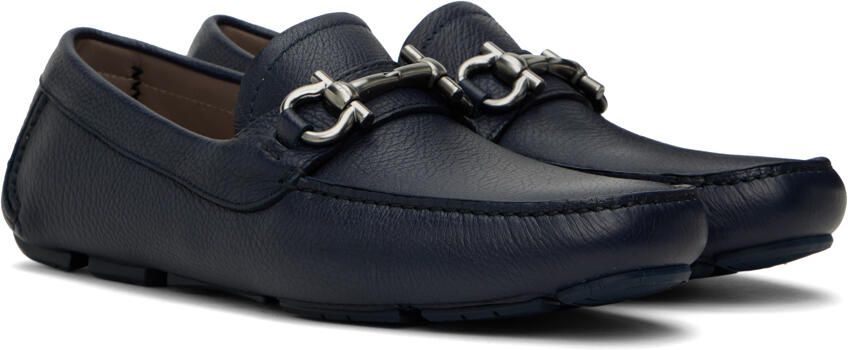 Ferragamo Navy Gancini Loafers