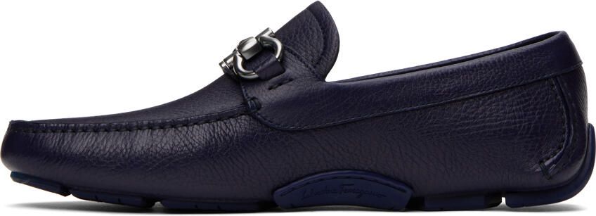 Ferragamo Navy Gancini Loafers - Picture 4