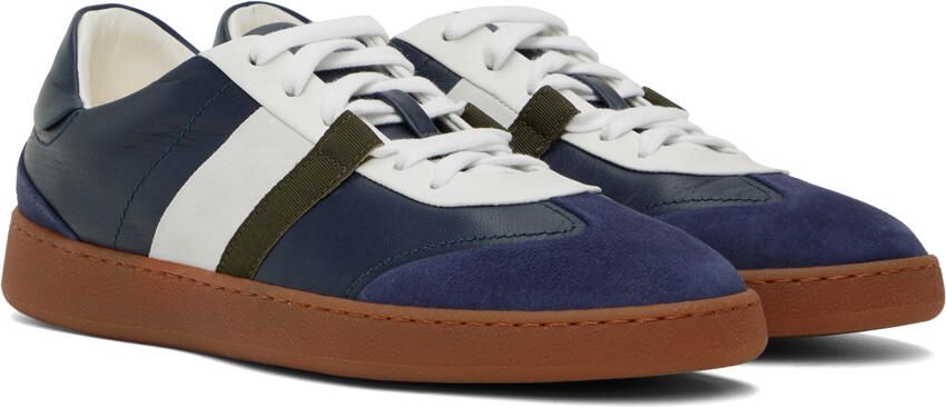 Ferragamo Navy Garda Low Sneakers - Picture 2