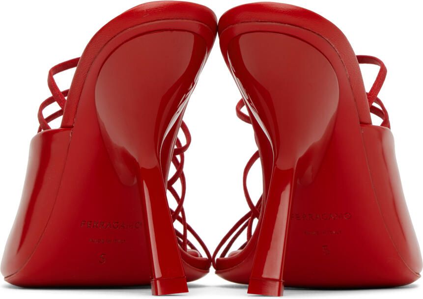Ferragamo Red Pointed Heeled Sandals - Picture 2