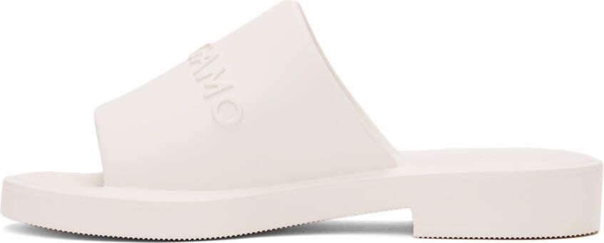 Ferragamo White 3D Logo Slides - Picture 3