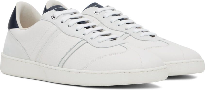 Ferragamo White & Blue Signature Low Sneakers - Picture 2