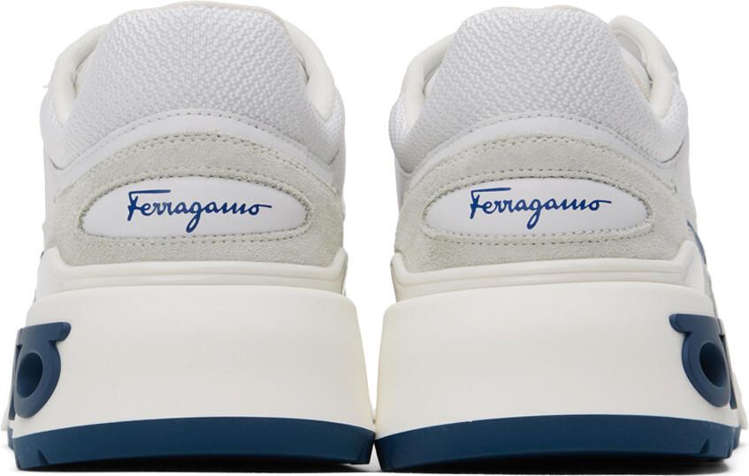 Ferragamo White Gancini Sneakers