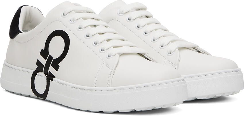 Ferragamo White Gancini Sneakers - Picture 2