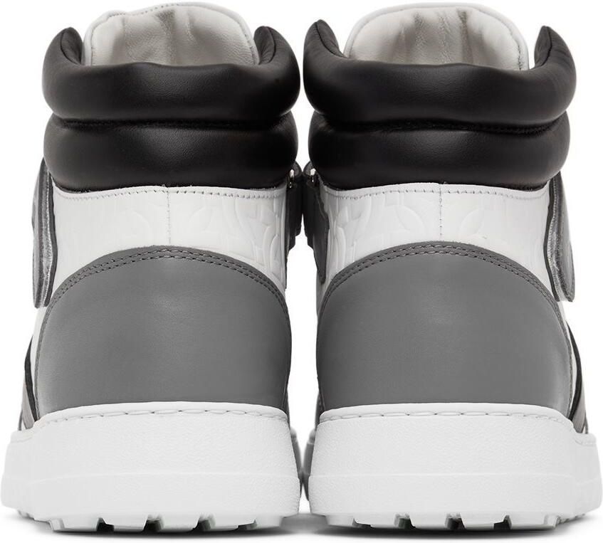 Salvatore Ferragamo White High-Top Noe Sneakers