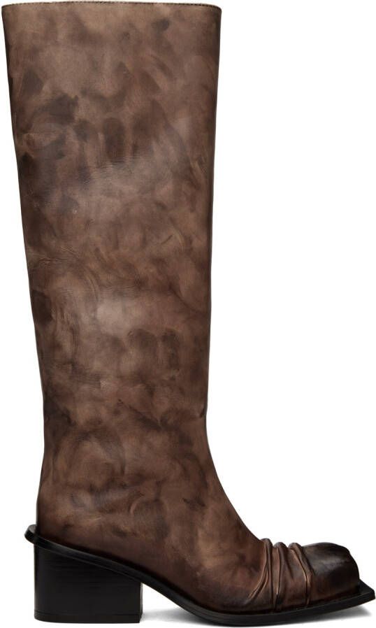 FIDAN NOVRUZOVA Brown Gathered Boots - Picture 5