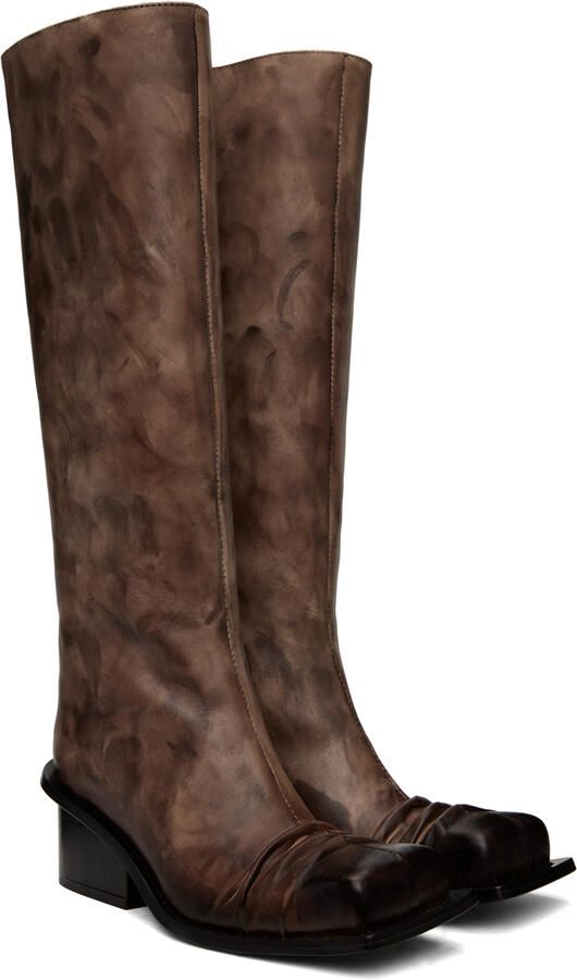 FIDAN NOVRUZOVA Brown Gathered Boots - Picture 2