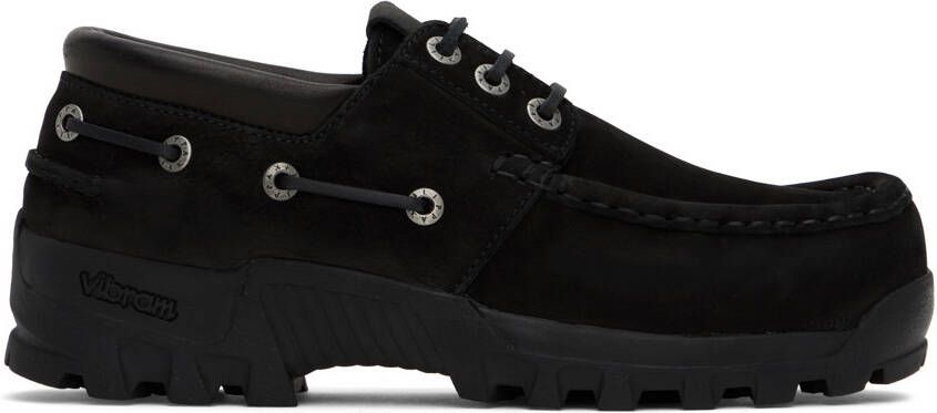 Filippa K lace-up nubuck leather boat shoes Black - Picture 5