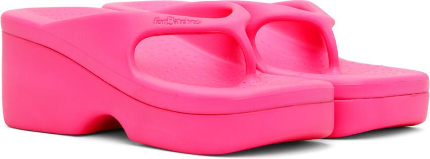 ForBitches Pink Platform Flip Flops - Picture 2