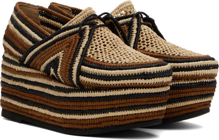 Gabriela Hearst Brown & Black Clergerie Edition Diamond Platform Derbys - Picture 2