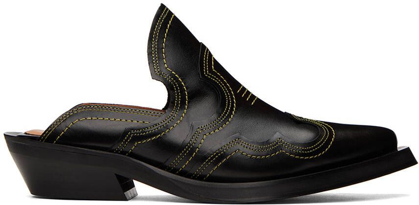 GANNI Black & Yellow Western Mules - Picture 5