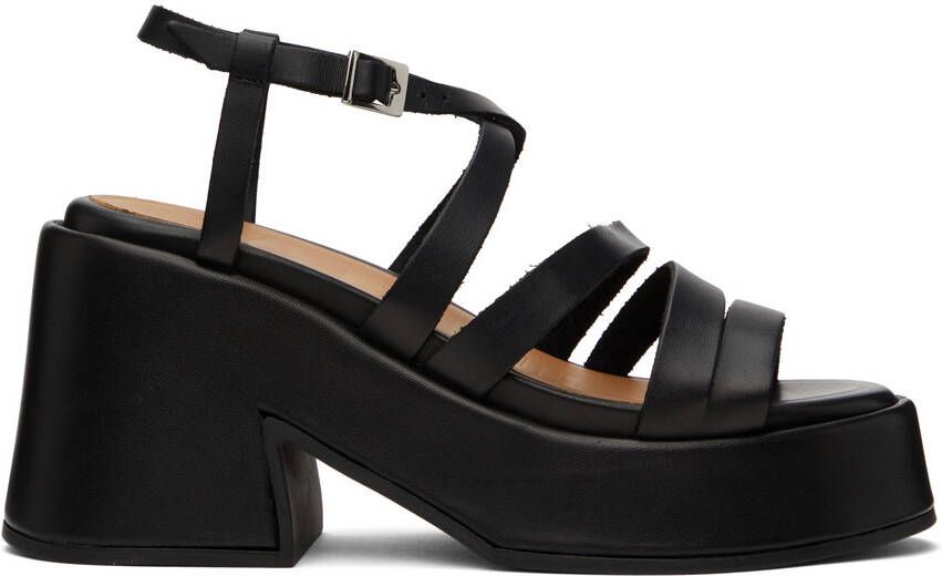 GANNI Black Chunky Heeled Sandals - Picture 6
