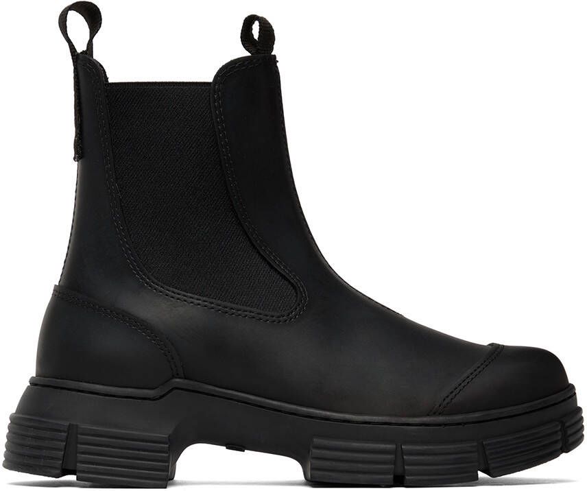 GANNI Black City Chelsea Boots - Picture 6
