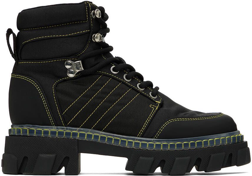 GANNI Black Cleated Hiking Boots - Picture 5