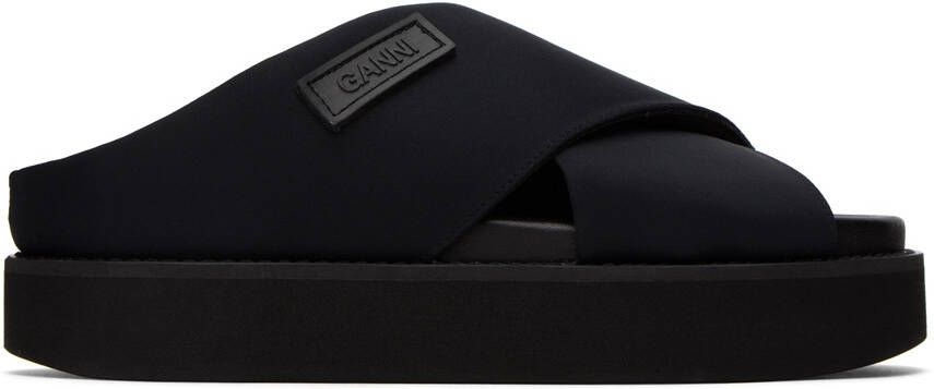 GANNI Black Crossover Sandals - Picture 5