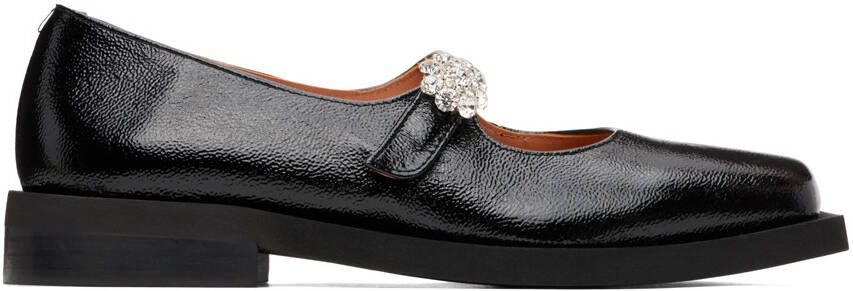 GANNI Black Mary Jane Ballerina Flats - Picture 4