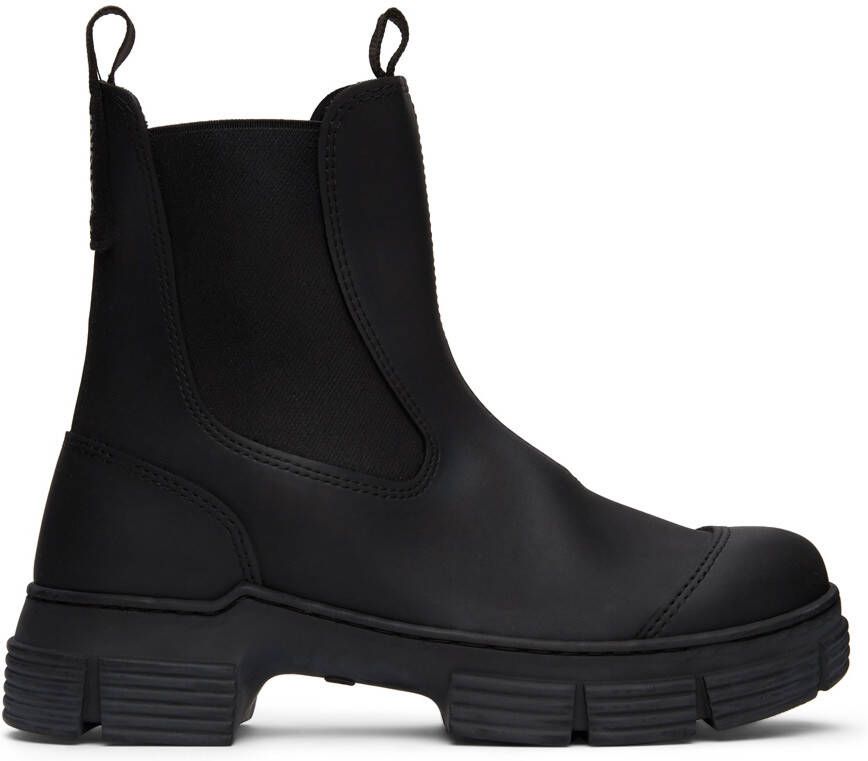 GANNI Black Recycled Rubber City Boots - Picture 4
