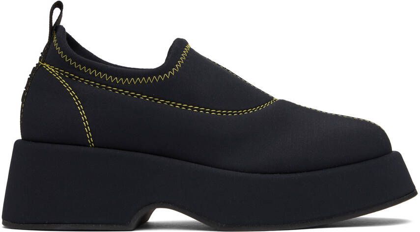 GANNI Black Retro Flatform Loafers - Picture 5