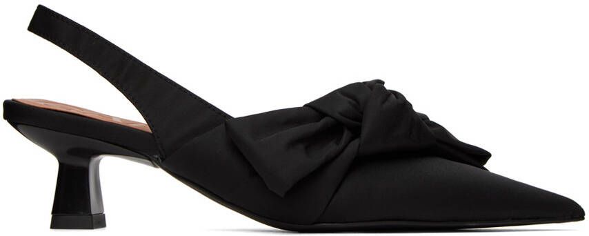 GANNI Black Soft Bow Heels - Picture 5