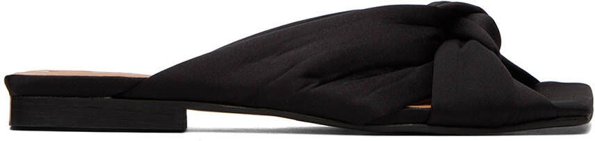 GANNI Black Soft Knot Mules - Picture 5