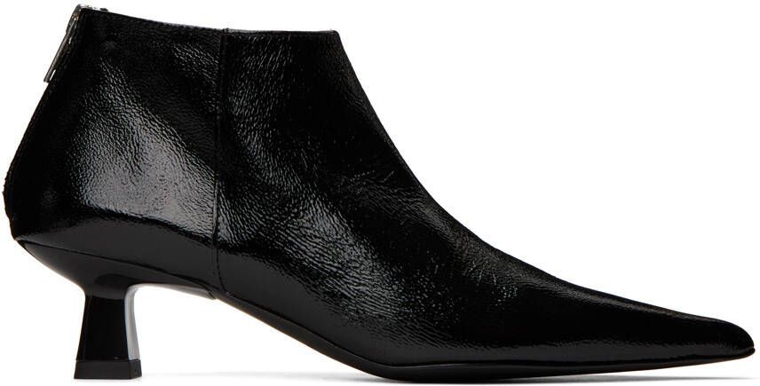 GANNI Black Soft Pointy Crop Boots - Picture 5