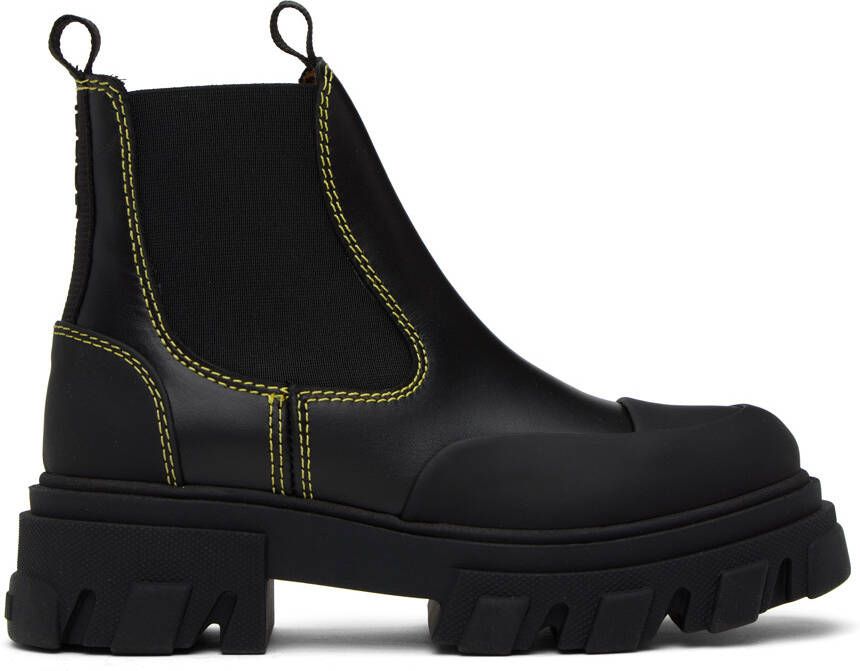 GANNI Black Cleated Low Chelsea Boots - Picture 2