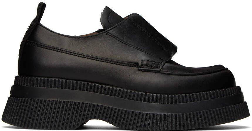 GANNI Black Wallaby Creeper Zip Loafers