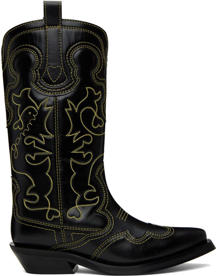 GANNI Black Western Boots