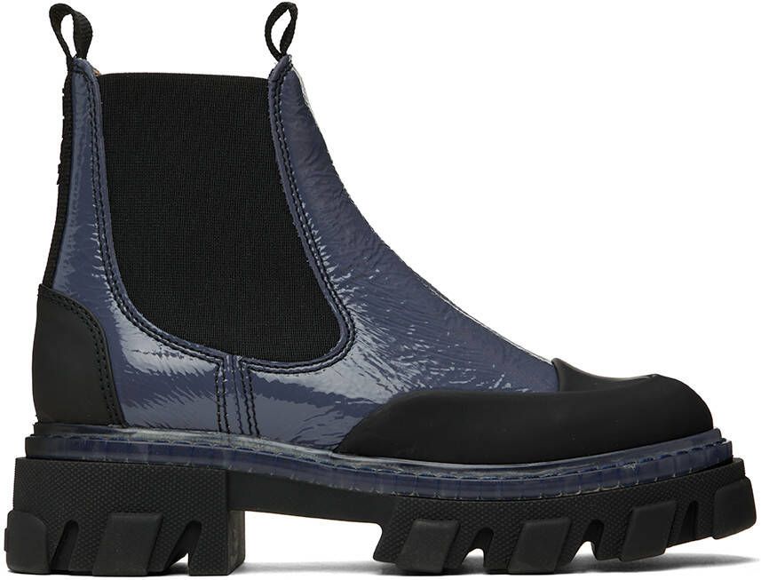 GANNI Blue Cleated Low Chelsea Boots - Picture 5
