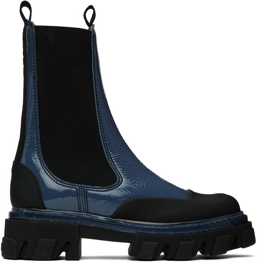 GANNI Blue Mid Chelesa Boots