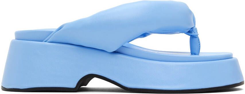 GANNI Blue Retro Thong Platform Sandals - Picture 5