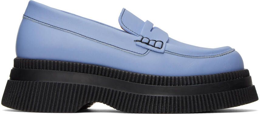 GANNI Blue Wallaby Creepers Loafers - Picture 5