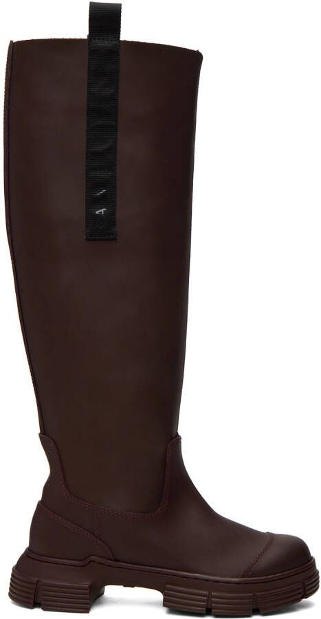 GANNI Burgundy Country Boots - Picture 4