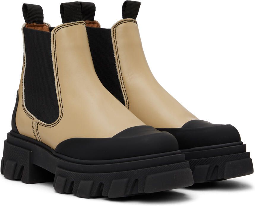 GANNI Black Cleated Low Chelsea Boots - Picture 2