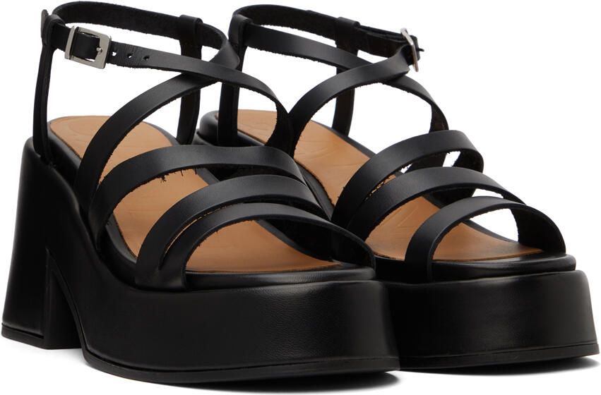 GANNI Black Chunky Heeled Sandals - Picture 2