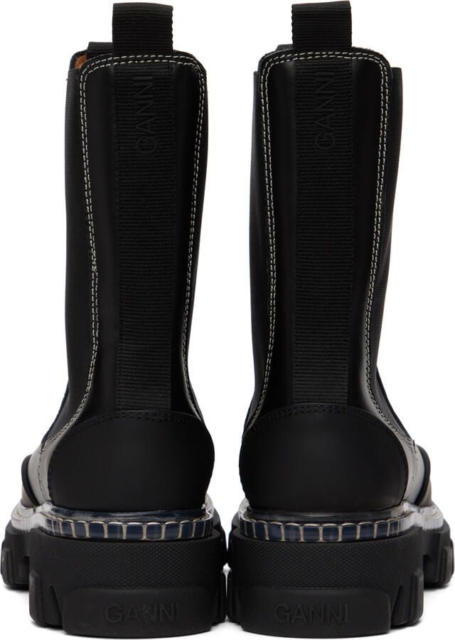 GANNI Black Cleated Chelsea Boots - Picture 3