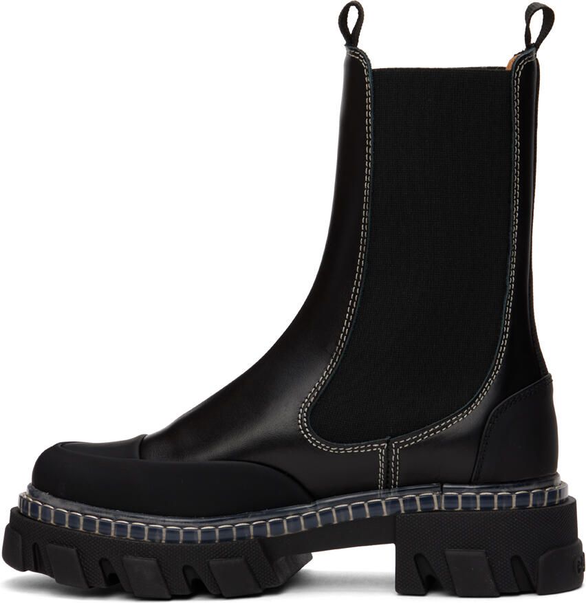 GANNI Black Cleated Chelsea Boots