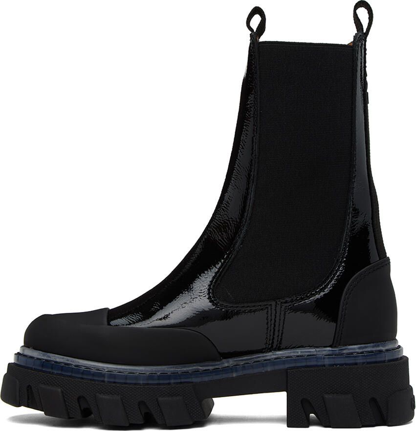 GANNI Black Cleated Chelsea Boots - Picture 3