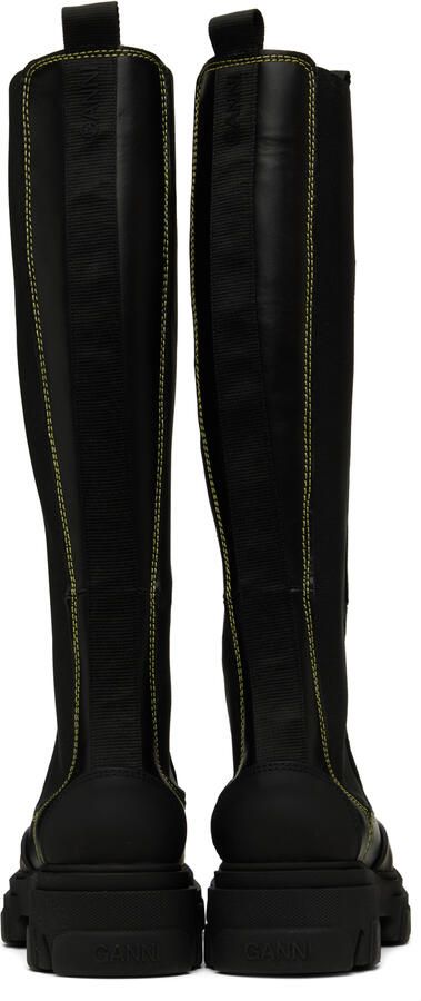 GANNI Black Cleated High Chelsea Boots - Picture 6