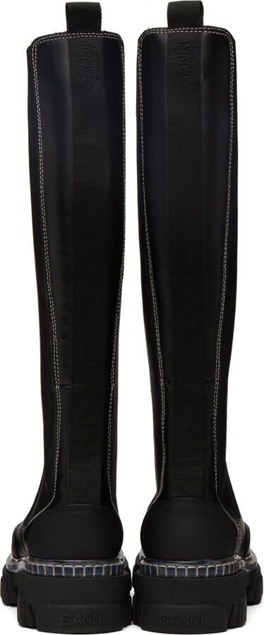GANNI Black Cleated Tall Boots - Picture 3