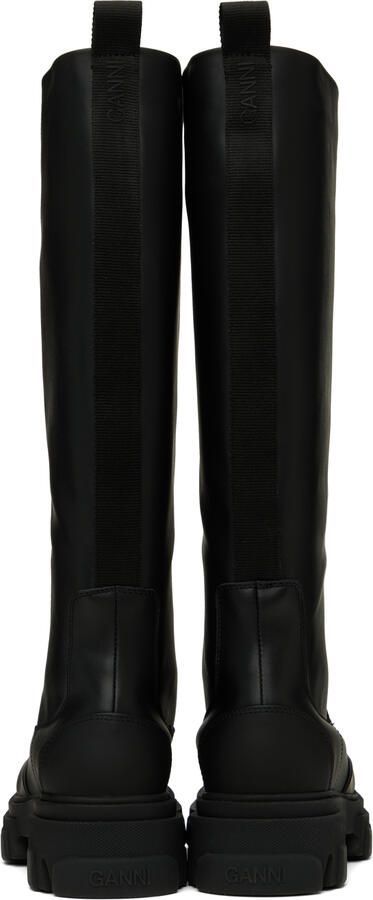 GANNI Black Cleated Tubular Boots - Picture 4