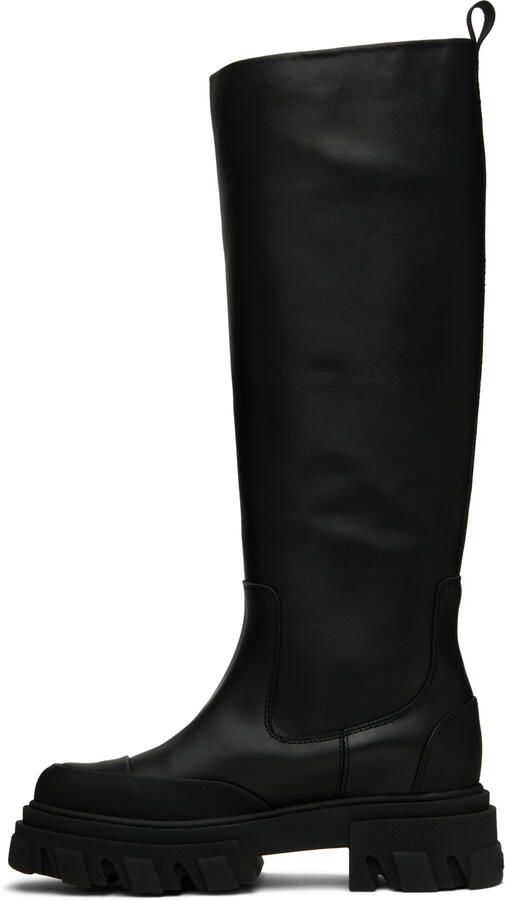 GANNI Black Cleated Tubular Boots - Picture 3